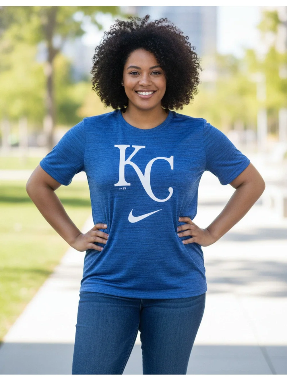 Nike Dri-Fit Kansas City Royals KC Blue Space Dye T-Shirt Short Sleeve